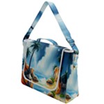 Delicate Watercolor Painting Surreal Oasis Scene With Intense Dramatic Lighting Box Up Messenger Bag