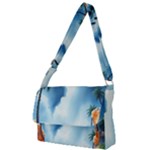 Delicate Watercolor Painting Surreal Oasis Scene With Intense Dramatic Lighting Full Print Messenger Bag (S)