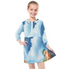 Kids  Quarter Sleeve Shirt Dress 