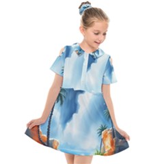 Kids  Short Sleeve Shirt Dress 