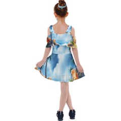 Kids  Shoulder Cutout Chiffon Dress 