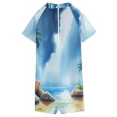 Kids  Boyleg Half Suit Swimwear 