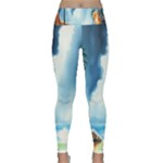 Delicate Watercolor Painting Surreal Oasis Scene With Intense Dramatic Lighting Lightweight Velour Classic Yoga Leggings