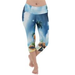 Lightweight Velour Capri Yoga Leggings 