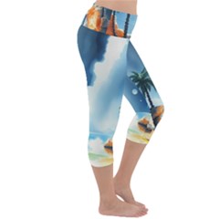 Lightweight Velour Capri Yoga Leggings 