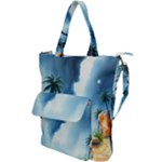 Delicate Watercolor Painting Surreal Oasis Scene With Intense Dramatic Lighting Shoulder Tote Bag