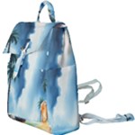 Delicate Watercolor Painting Surreal Oasis Scene With Intense Dramatic Lighting Buckle Everyday Backpack