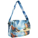 Delicate Watercolor Painting Surreal Oasis Scene With Intense Dramatic Lighting Courier Bag