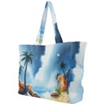 Delicate Watercolor Painting Surreal Oasis Scene With Intense Dramatic Lighting Simple Shoulder Bag