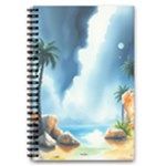 Delicate Watercolor Painting Surreal Oasis Scene With Intense Dramatic Lighting 5.5  x 8.5  Notebook