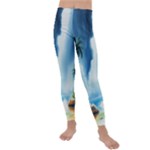 Delicate Watercolor Painting Surreal Oasis Scene With Intense Dramatic Lighting Kids  Lightweight Velour Leggings