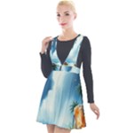 Delicate Watercolor Painting Surreal Oasis Scene With Intense Dramatic Lighting Plunge Pinafore Velour Dress