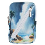 Delicate Watercolor Painting Surreal Oasis Scene With Intense Dramatic Lighting Belt Pouch Bag (Small)