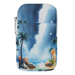 Delicate Watercolor Painting Surreal Oasis Scene With Intense Dramatic Lighting Waist Pouch (Large) from ArtsNow.com