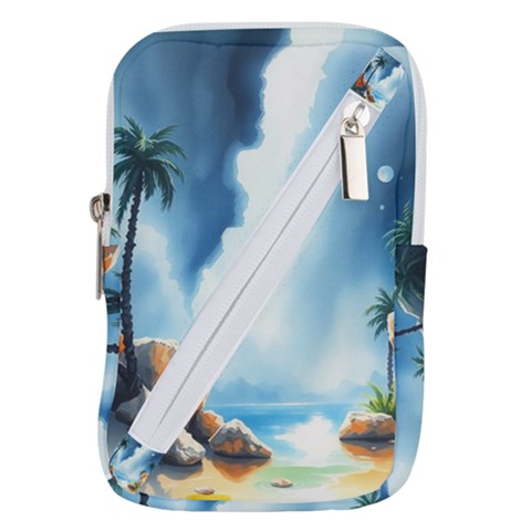 Delicate Watercolor Painting Surreal Oasis Scene With Intense Dramatic Lighting Belt Pouch Bag (Large) from ArtsNow.com