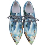 Delicate Watercolor Painting Surreal Oasis Scene With Intense Dramatic Lighting Pointed Oxford Shoes