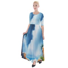 Half Sleeves Maxi Dress 