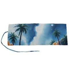 Delicate Watercolor Painting Surreal Oasis Scene With Intense Dramatic Lighting Roll Up Canvas Pencil Holder (S) from ArtsNow.com