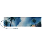 Delicate Watercolor Painting Surreal Oasis Scene With Intense Dramatic Lighting Roll Up Canvas Pencil Holder (L)