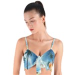 Delicate Watercolor Painting Surreal Oasis Scene With Intense Dramatic Lighting Woven Tie Front Bralet