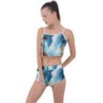 Delicate Watercolor Painting Surreal Oasis Scene With Intense Dramatic Lighting Summer Cropped Co-Ord Set