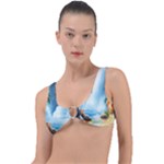 Delicate Watercolor Painting Surreal Oasis Scene With Intense Dramatic Lighting Ring Detail Bikini Top