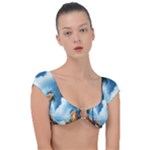 Delicate Watercolor Painting Surreal Oasis Scene With Intense Dramatic Lighting Cap Sleeve Ring Bikini Top