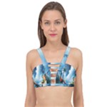 Delicate Watercolor Painting Surreal Oasis Scene With Intense Dramatic Lighting Cage Up Bikini Top