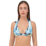 Delicate Watercolor Painting Surreal Oasis Scene With Intense Dramatic Lighting Double Strap Halter Bikini Top