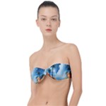 Delicate Watercolor Painting Surreal Oasis Scene With Intense Dramatic Lighting Classic Bandeau Bikini Top 