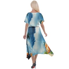 Cross Front Sharkbite Hem Maxi Dress 