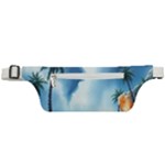 Delicate Watercolor Painting Surreal Oasis Scene With Intense Dramatic Lighting Active Waist Bag