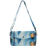 Delicate Watercolor Painting Surreal Oasis Scene With Intense Dramatic Lighting Removable Strap Clutch Bag