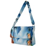 Delicate Watercolor Painting Surreal Oasis Scene With Intense Dramatic Lighting Full Print Messenger Bag (L)