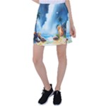 Delicate Watercolor Painting Surreal Oasis Scene With Intense Dramatic Lighting Tennis Skirt