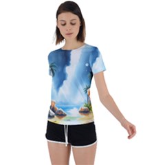 Back Circle Cutout Sports T-Shirt 