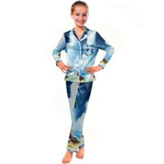 Kids  Satin Long Sleeve Pajamas Set 