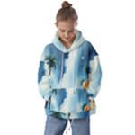 Delicate Watercolor Painting Surreal Oasis Scene With Intense Dramatic Lighting Kids  Oversized Hoodie