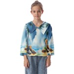 Delicate Watercolor Painting Surreal Oasis Scene With Intense Dramatic Lighting Kids  Sailor Shirt