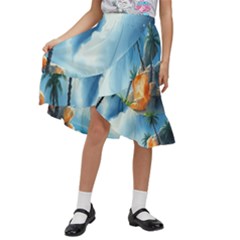 Kids  Ruffle Flared Wrap Midi Skirt 