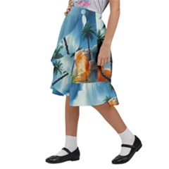 Kids  Ruffle Flared Wrap Midi Skirt 