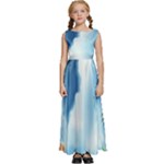 Delicate Watercolor Painting Surreal Oasis Scene With Intense Dramatic Lighting Kids  Satin Sleeveless Maxi Dress