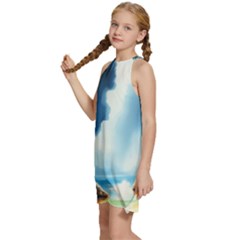 Kids  Halter Collar Waist Tie Chiffon Dress 