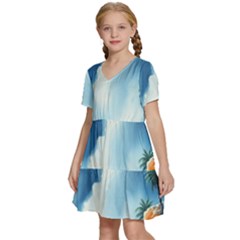 Kids  Short Sleeve Tiered Mini Dress 