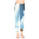 Delicate Watercolor Painting Surreal Oasis Scene With Intense Dramatic Lighting Kids  Classic Winter Leggings