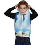 Delicate Watercolor Painting Surreal Oasis Scene With Intense Dramatic Lighting Kids  Stylish Hooded Puffer Vest