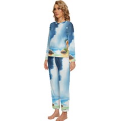 Womens  Long Sleeve Lightweight Pajamas Set 