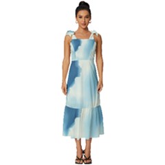 Tie-Strap Tiered Midi Chiffon Dress 