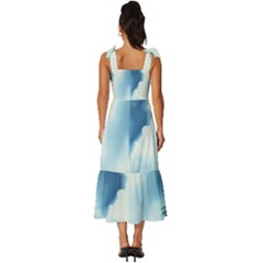 Tie-Strap Tiered Midi Chiffon Dress 