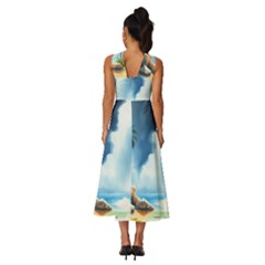 Sleeveless Cross Front Cocktail Midi Chiffon Dress 